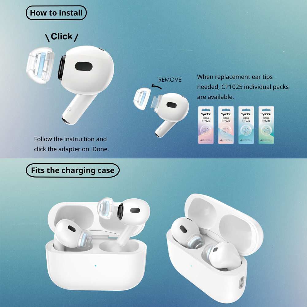 Nút Tai Nghe SpinFit SuperFine | Cho AirPods Pro | Eartip Chính Hãng