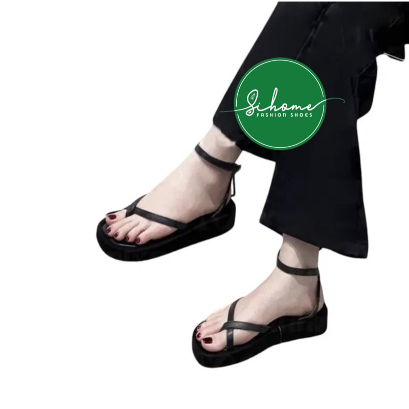 Sandal xỏ ngón chéo dây mảnh đế bánh mỳ cao 2 phân đi nhẹ chân, êm chân