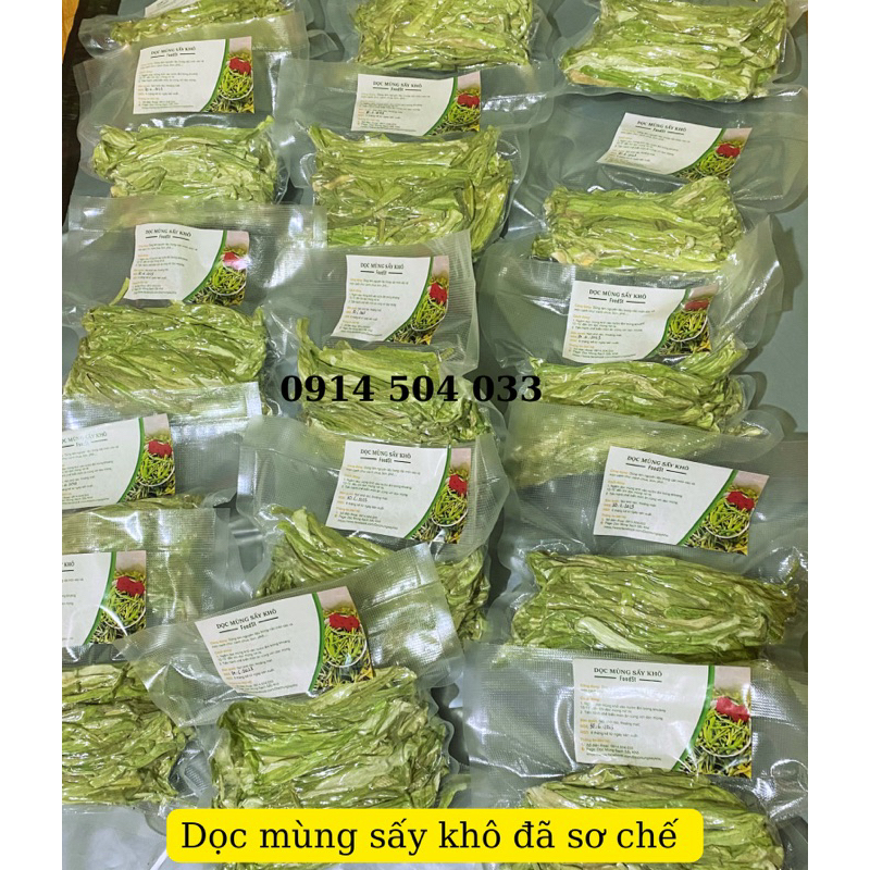 100g Dọc mùng  sấy khô có hút chân không đã sơ chế, nấu ăn được ngay