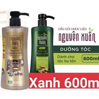 Combo Dầu gội 600ml và Dầu Xả Nguyên Xuân Dưỡng tóc 300ml. giúp tóc hết gãy rụng. hết khô xơ hư tổn ( Xanh lá )