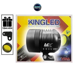 Đèn trợ sáng xe máy, đèn L4X SST20 kính tím tặng pat đèn trợ sáng chụp len vàng TikTakMoto