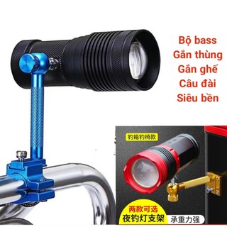 Pat gắn đèn trợ sáng - bass lắp ghế câu cá , thùng câu đài chuyên dụng xoay 360