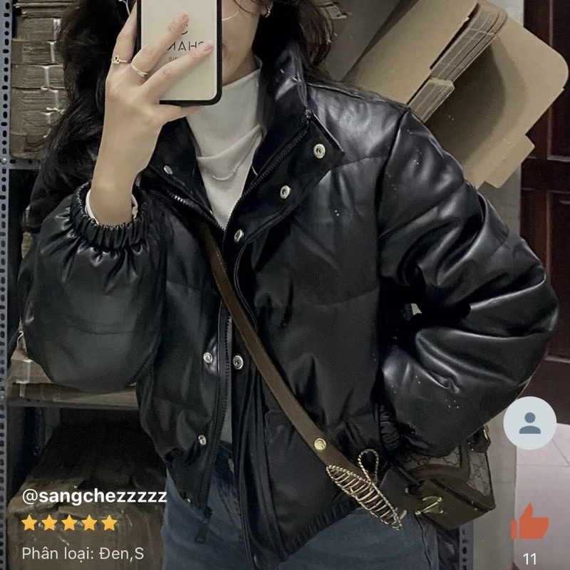 ÁO KHOÁC PHAO DA CROPTOP TRƠN QC CAO CẤP
