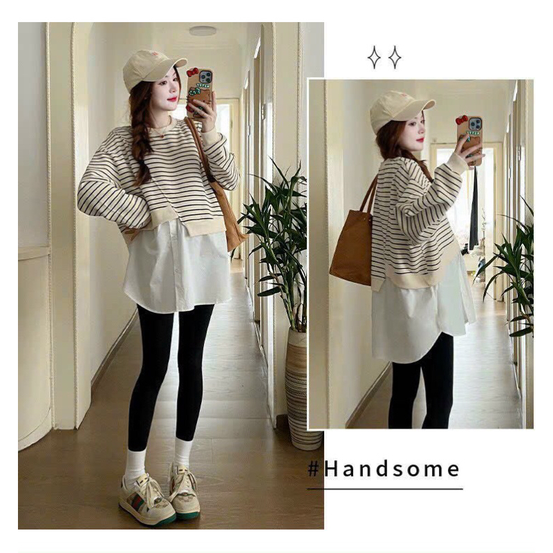 Áo bầu thu đông ,áo kẻ pha sơmi