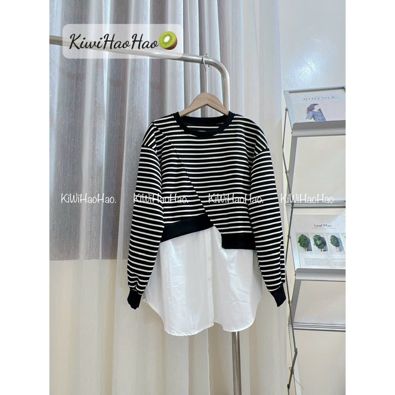 Áo bầu thu đông ,áo kẻ pha sơmi