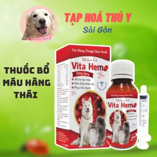 THUỐC BỔ MÁU VITA HEMO HỖ TRỢ TẠO MÁU KÍCH THÍCH THÈM ĂN PHỤC HỒI NHANH CHO CHÓ MÈO [ 100ML ]