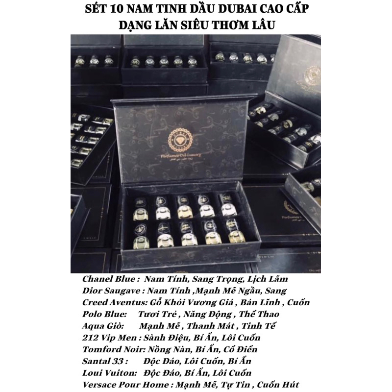 Tinh dầu nước hoa Pháp dạng lăn mini 2ml mẫu thử hàng cao cấp mùi nước hoa nam nữ