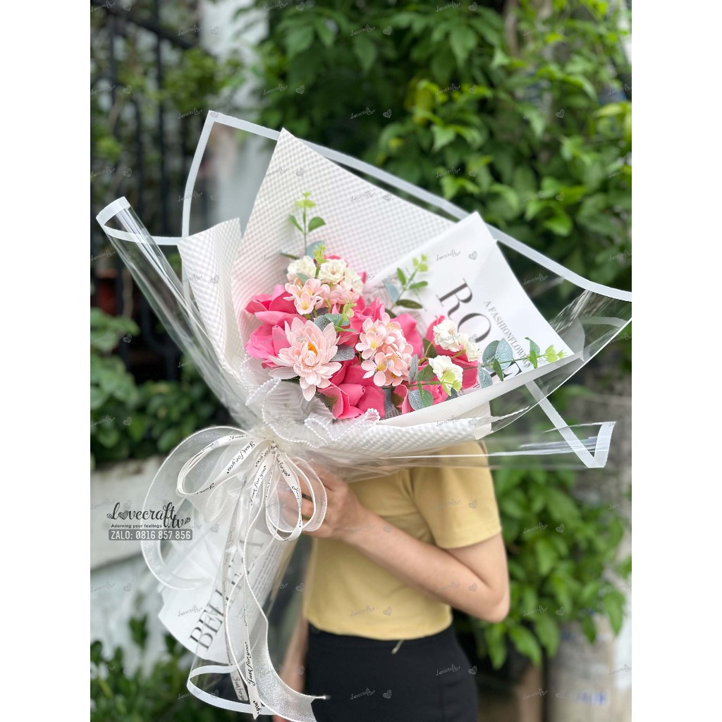 Hoa Sáp Hồng Pastel Mix Tú Cầu - Quà tặng siêu xinh