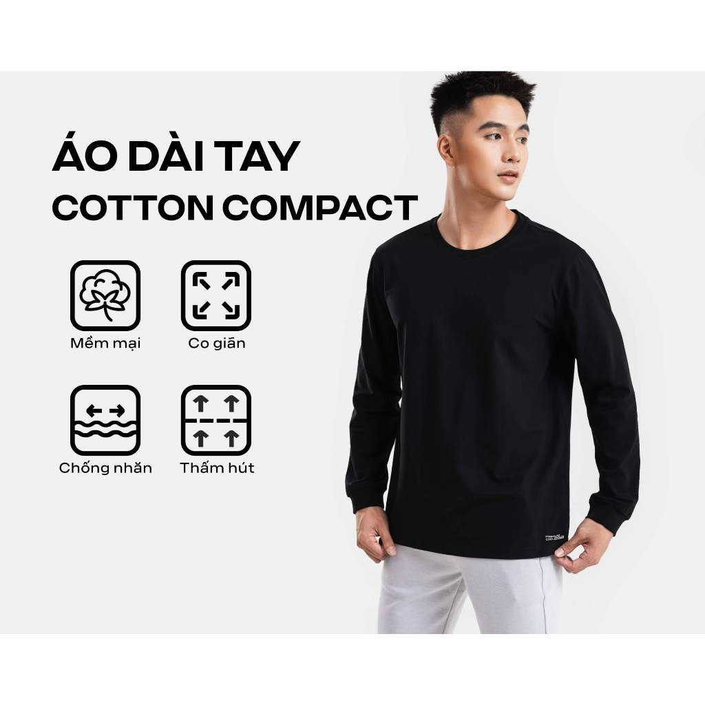 Áo thun Dài tay thu đông Cotton Compact co giãn thoải mái - thương hiệu Coolmate