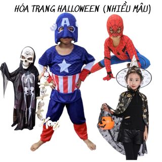 Hoá Trang HALLOWEEN [NHIỀU MẪU] Quần áo Siêu Nhân, bộ xương, áo choàng, Phụ kiện hóa trang, mặt nạ