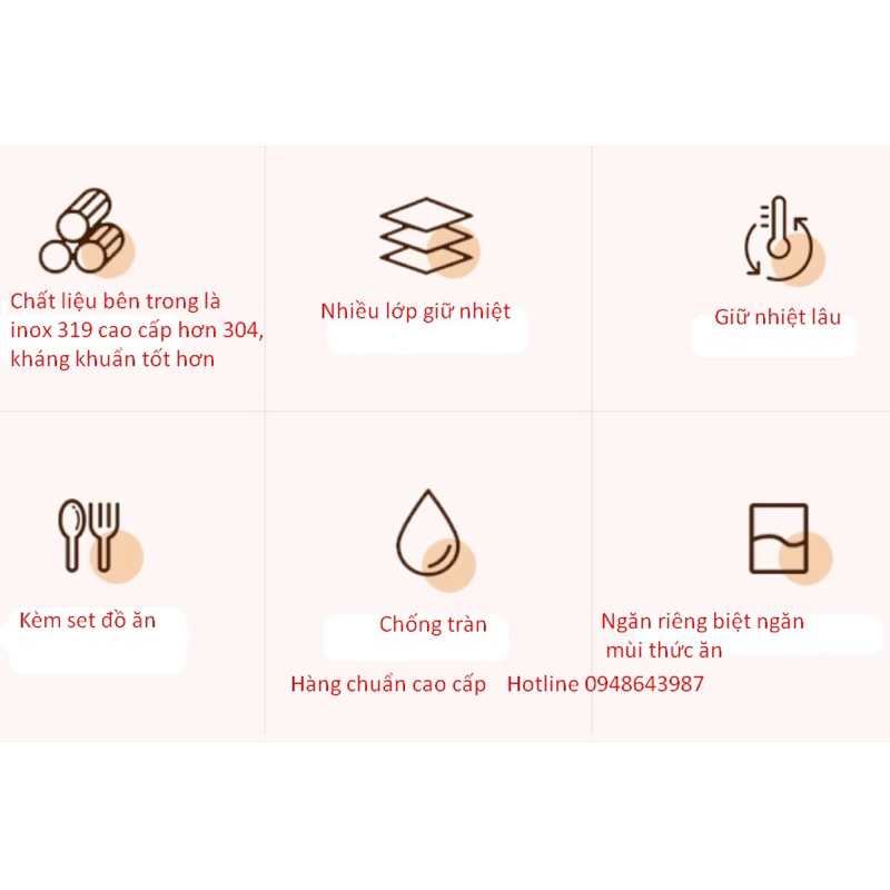 Hộp cơm giữ nhiệt 24h QF, có thể hâm nóng bằng lò vi sóng, thép không gỉ 316