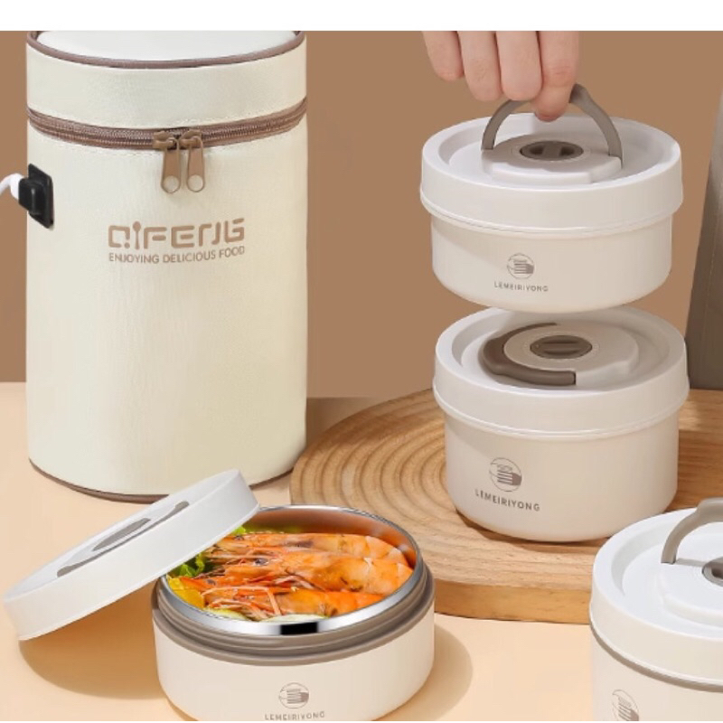 Hộp cơm giữ nhiệt 24h QF, có thể hâm nóng bằng lò vi sóng, thép không gỉ 316