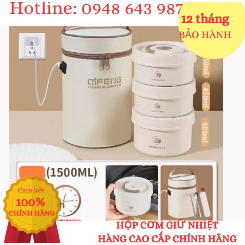 Hộp cơm giữ nhiệt 24h QF, có thể hâm nóng bằng lò vi sóng, thép không gỉ 316