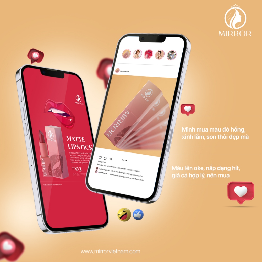 Bộ 3 son môi MIRROR Lipstick chính hãng