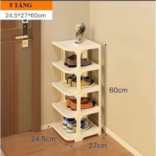kệ để giày, Giá để giày 5 tầng kiểu mới đa năng thông minh chất liệu nhựa cao cấp