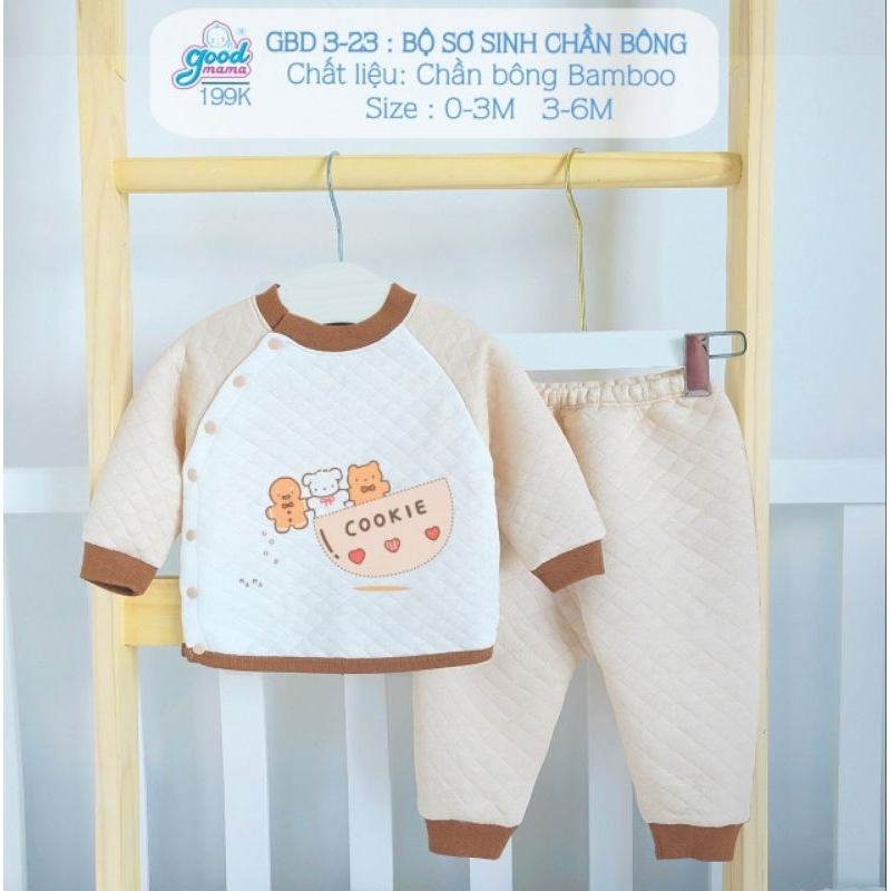 BỘ SƠ SINH CHẦN BÔNG GOODMAMA GBD 3-23