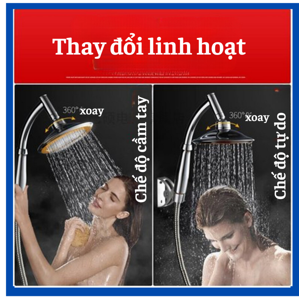 Vòi hoa sen, bát sen tăng áp loại to, bát sen nhựa ABS loại to 15 cm, bộ vòi hoa sen tăng áp loại to mặt bát 15 cm