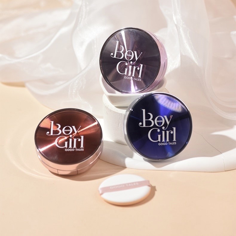 Phấn nước cushion GOGO TALES Boy Girl dưỡng ẩm che khuyết điểm kèm lõi thay thế Glazed Soft Air GogoTales GT471
