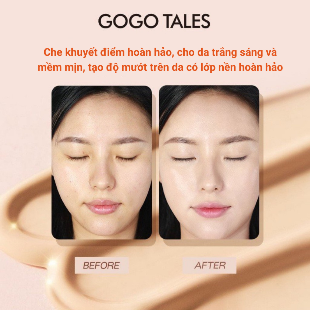 Phấn nước cushion GOGO TALES Boy Girl dưỡng ẩm che khuyết điểm kèm lõi thay thế Glazed Soft Air GogoTales GT471