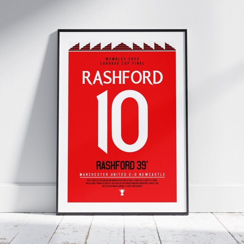 Man United Carabao Cup Football Shirt Commentary Print