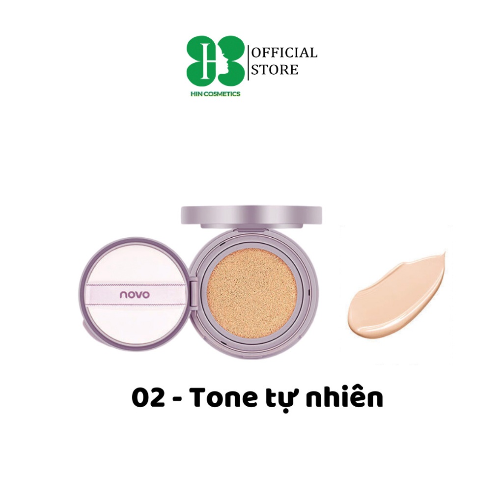 NOVO Cushion dưỡng ẩm, che phủ tốt, không thấm nước và mồ hôi