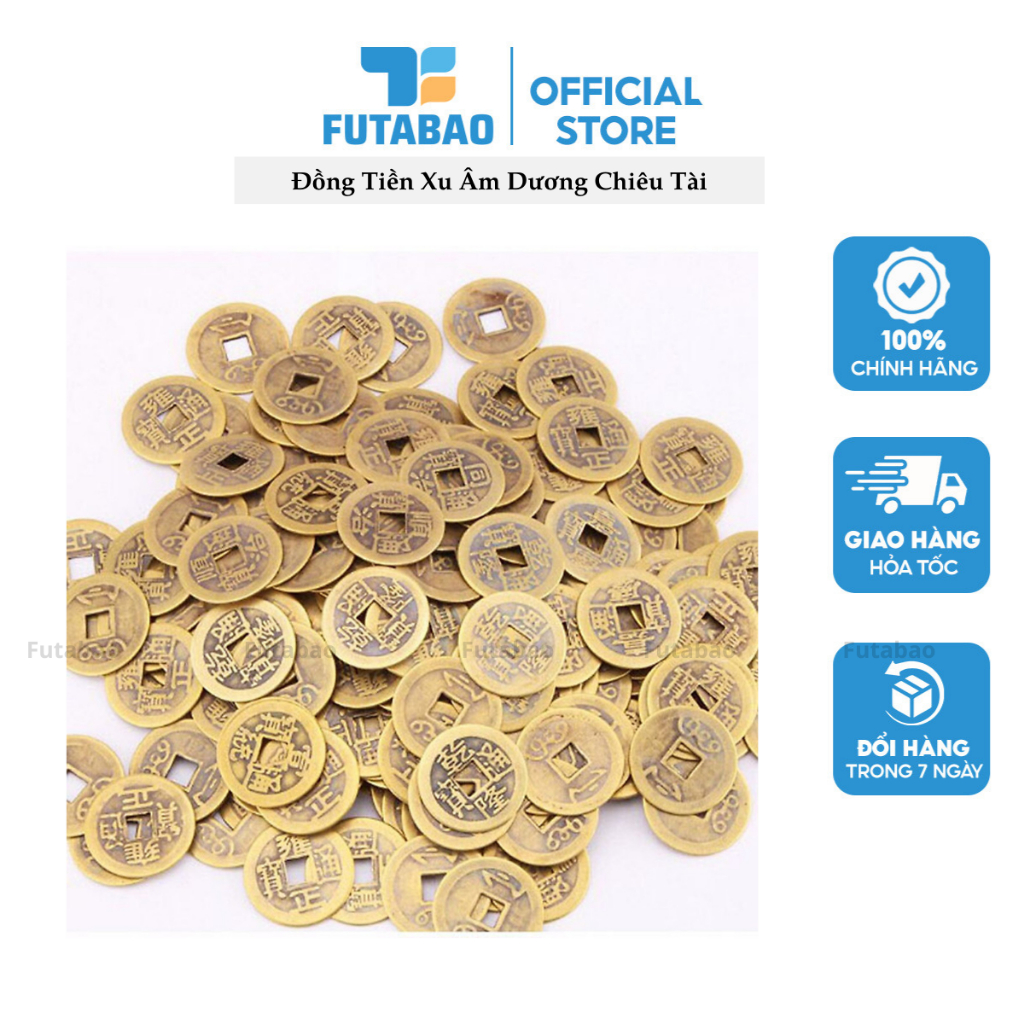 Xu Ngũ Đế Phong Thủy, Đồng Xu Cổ May Mắn Bỏ Bóp Ví Loại 1 Bằng Đồng Futabao