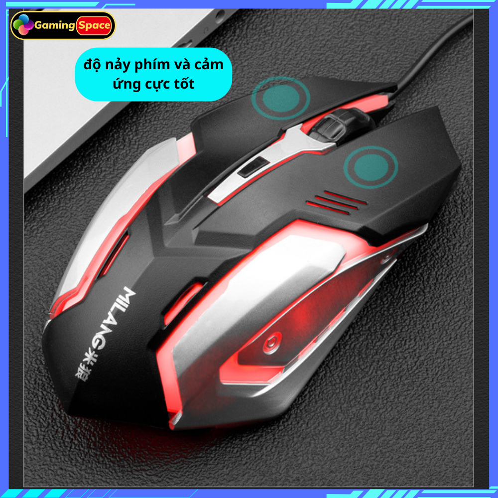 Chuột máy tính gaming có dây M6 dạ quang led RGB 7 màu , siêu đầm tay