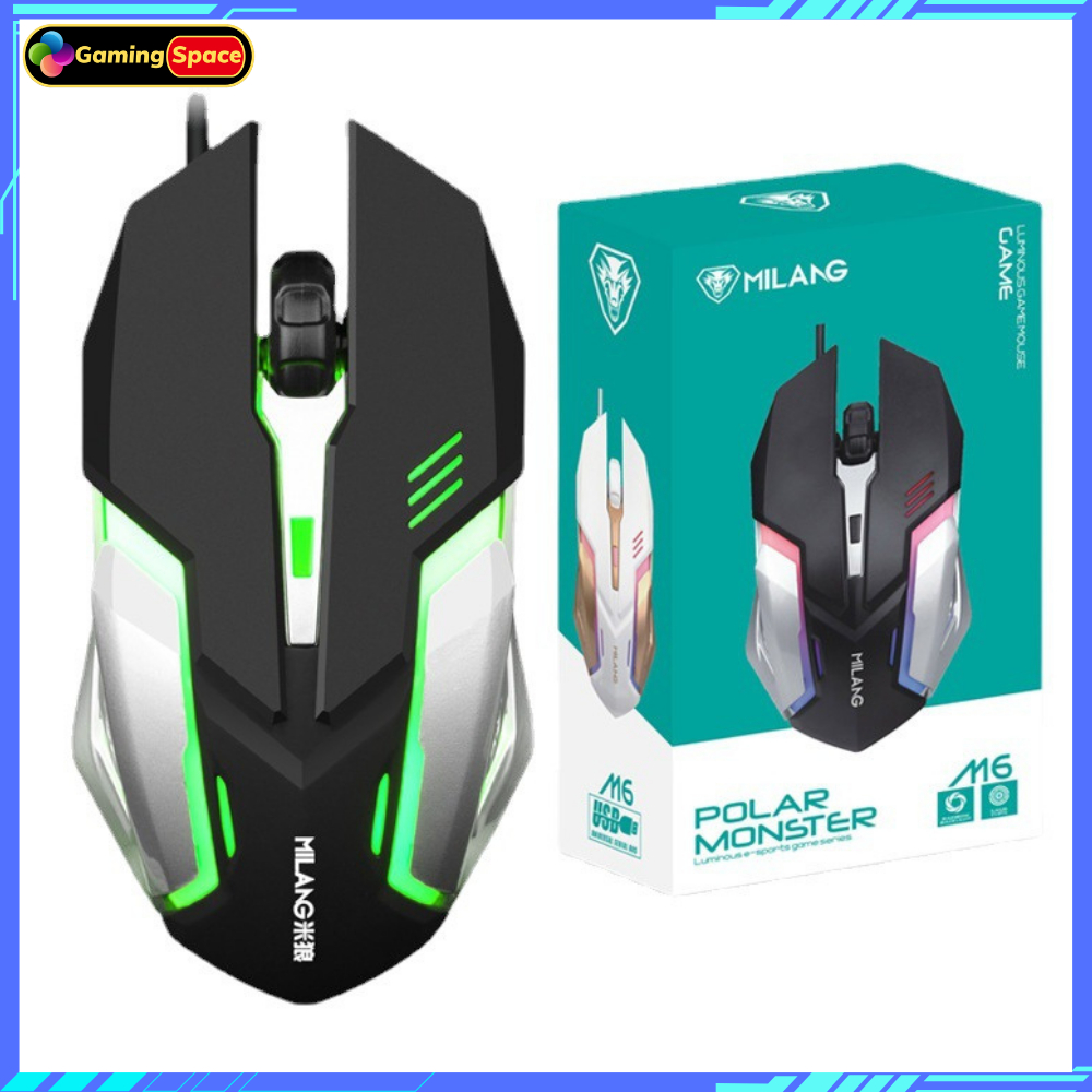 Chuột máy tính gaming có dây M6 dạ quang led RGB 7 màu , siêu đầm tay
