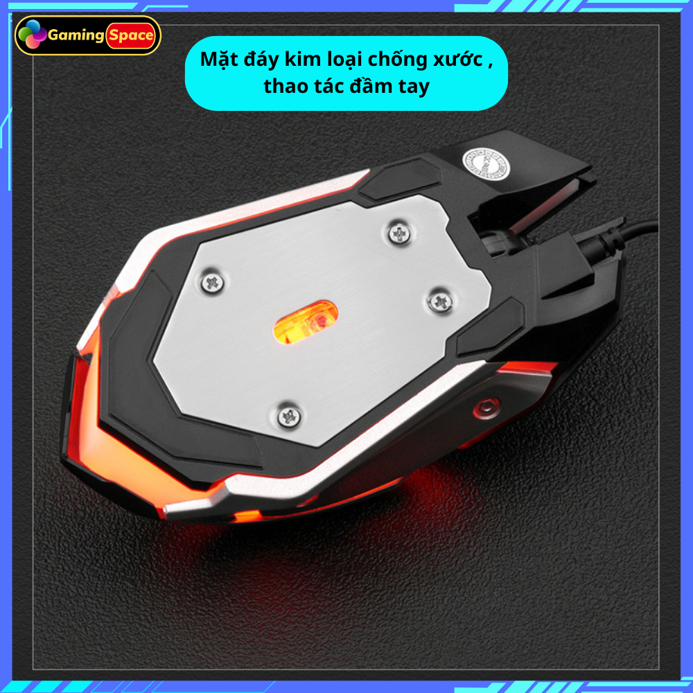 Chuột máy tính gaming có dây M6 dạ quang led RGB 7 màu , siêu đầm tay