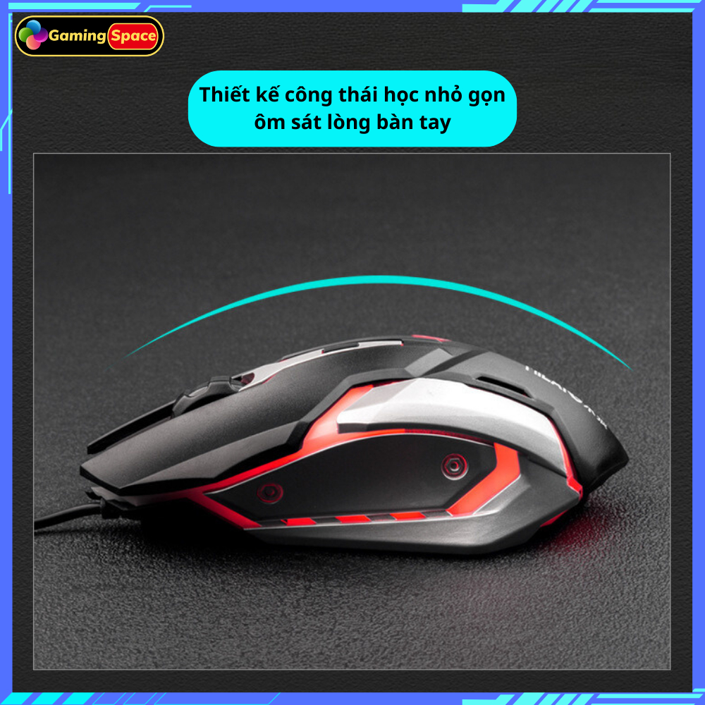 Chuột máy tính gaming có dây M6 dạ quang led RGB 7 màu , siêu đầm tay