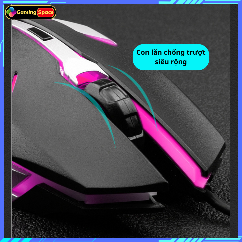 Chuột máy tính gaming có dây M6 dạ quang led RGB 7 màu , siêu đầm tay