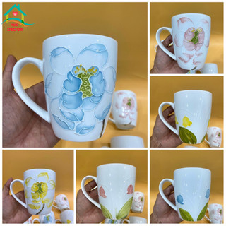 Cốc hoa nổi 3d vẽ tay bát tràng