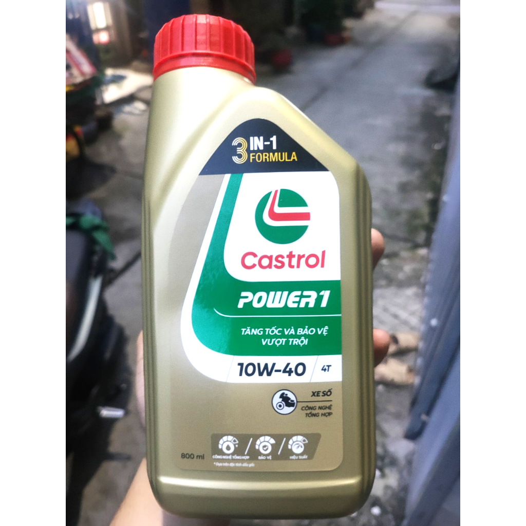 Dầu nhớt Castrol  xe số công thức cải tiến Power 1 Castrol 4T 10w40 800ml