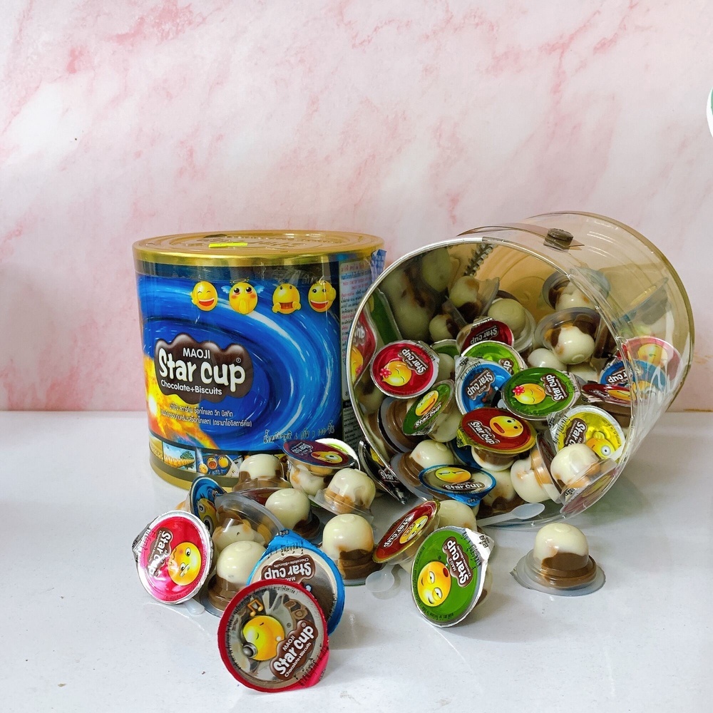 Bánh Quy Viên Chấm Kem Socola STAR CUP MaoJi THÁI LAN