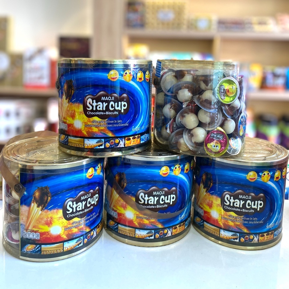 Bánh Quy Viên Chấm Kem Socola STAR CUP MaoJi THÁI LAN