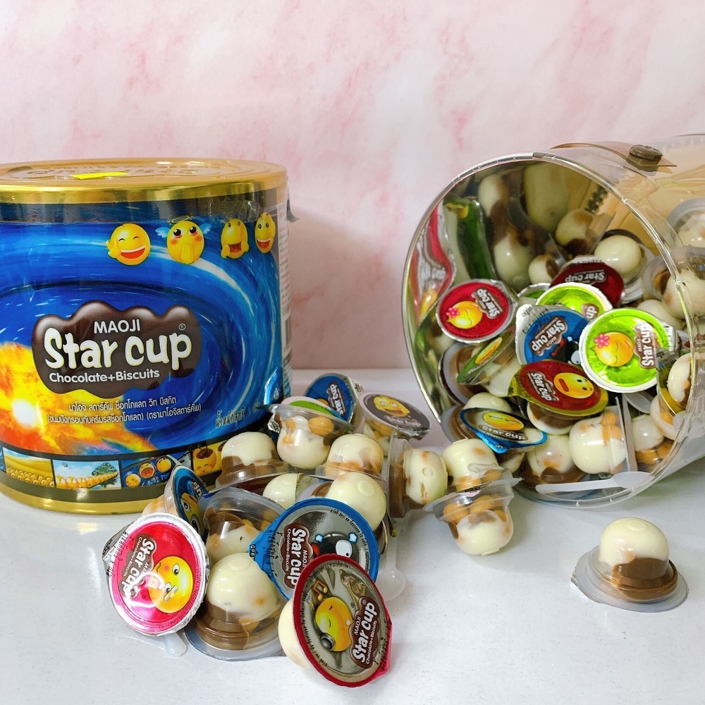 Bánh Quy Viên Chấm Kem Socola STAR CUP MaoJi THÁI LAN