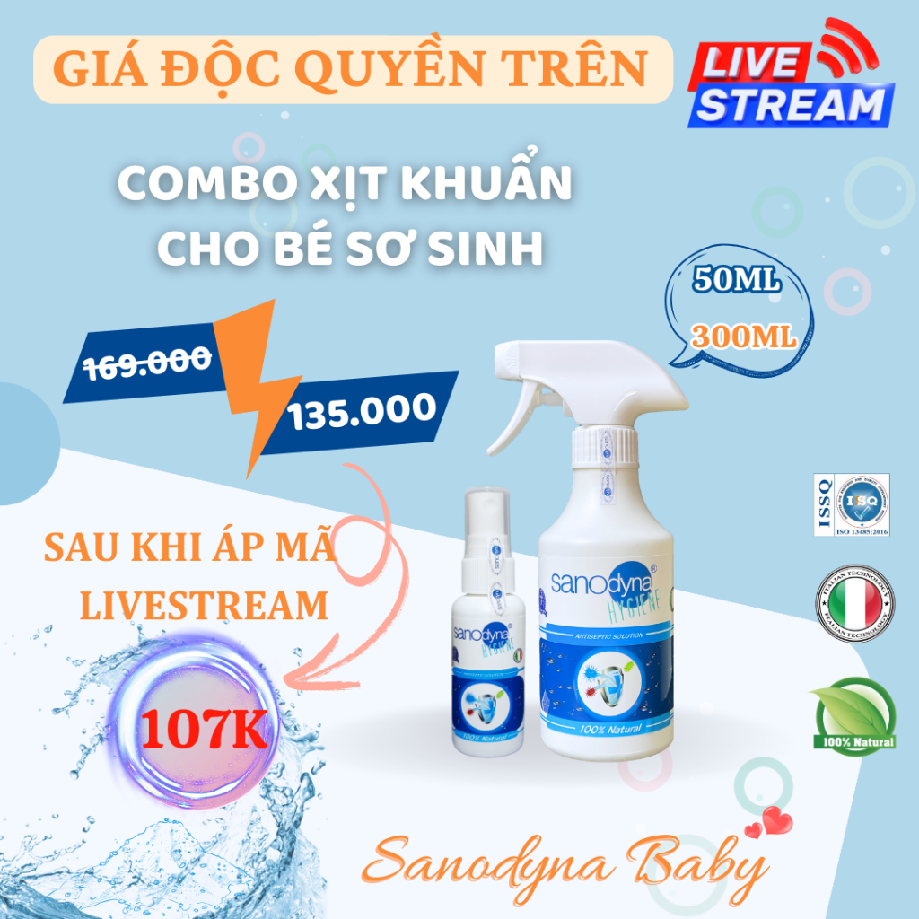 Combo Xịt khuẩn cho bé, khử mùi cho đồ chơi, tiệt trùng bình sữa