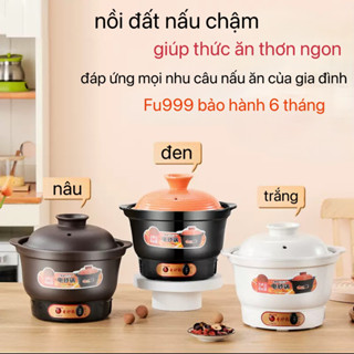 Nồi nấu chậm đất bằng điện, nồi đất hầm linh cháo, nấu súp bằng điện 3L