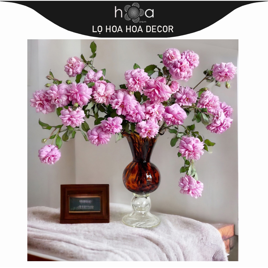 Lọ hoa thủy tinh Cao Cấp, thổi thủ công màu da báo sang trọng (Có ảnh chụp thật)Lọ hoa h.O.a decor