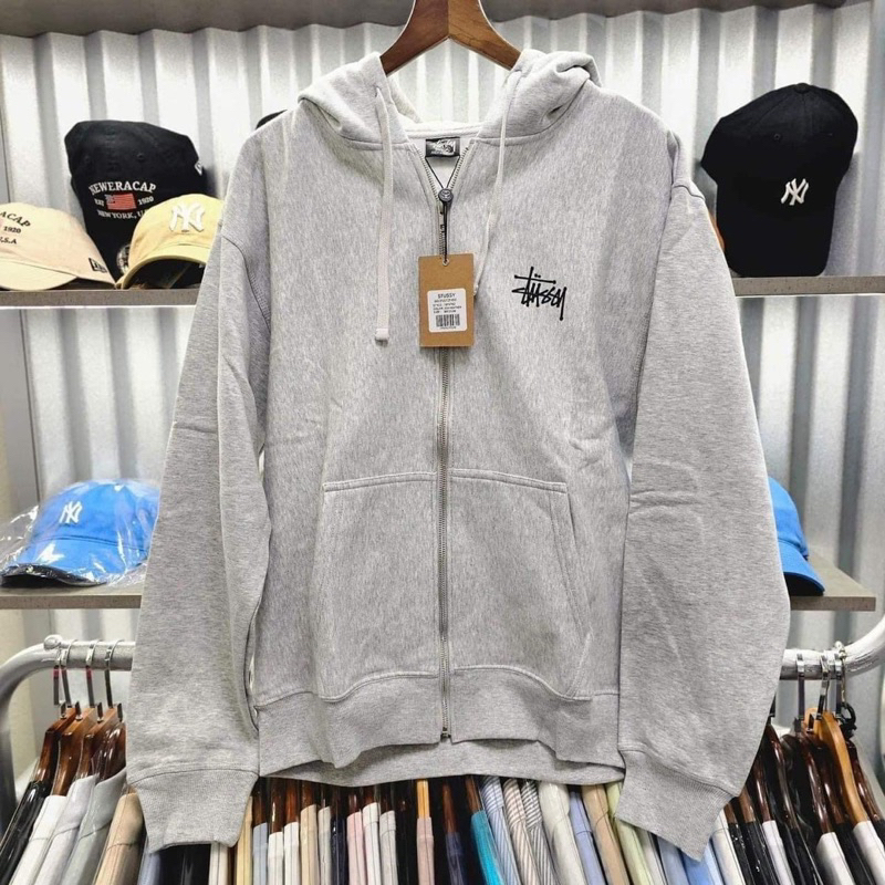 Hoodie Zip Stu::Ssy Nỉ Bông Cotton 100% Đầy Đủ Tag