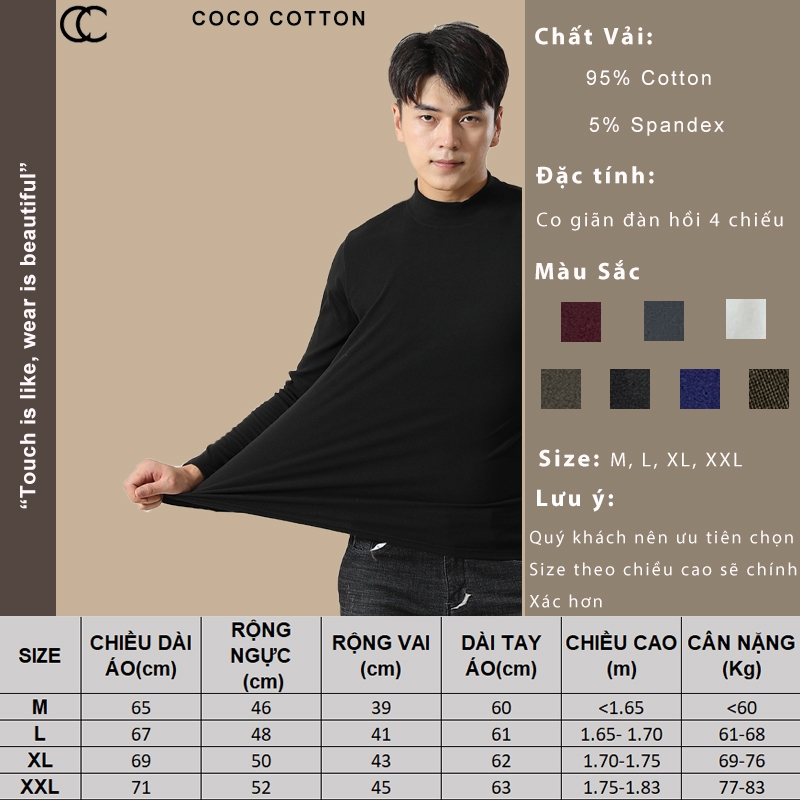 Áo giữ nhiệt nam dài tay thu đông COCOCOTTON CC15