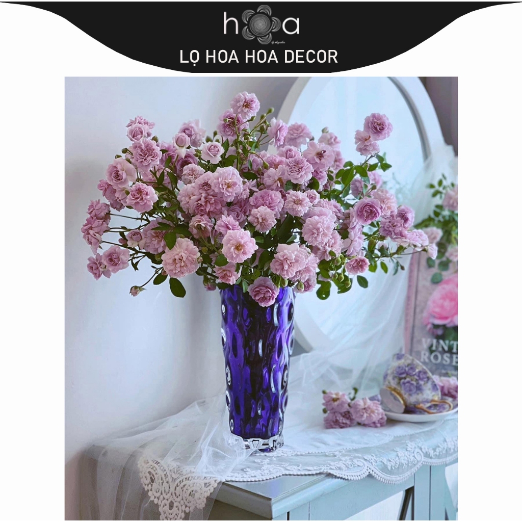 Lọ hoa thủy tinh(có ảnh chụp thật) lượn sóng chất dày đẹp sang.LOHOAHODECOR