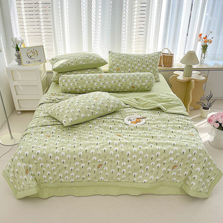 (Inbox BO CHUN) BỘ GA CHĂN HÈ 5 MÓN MẪU MỚI ( 1 ga , 1 chăn hè, 2 vỏ gối nằm, 1 vỏ gối ôm)