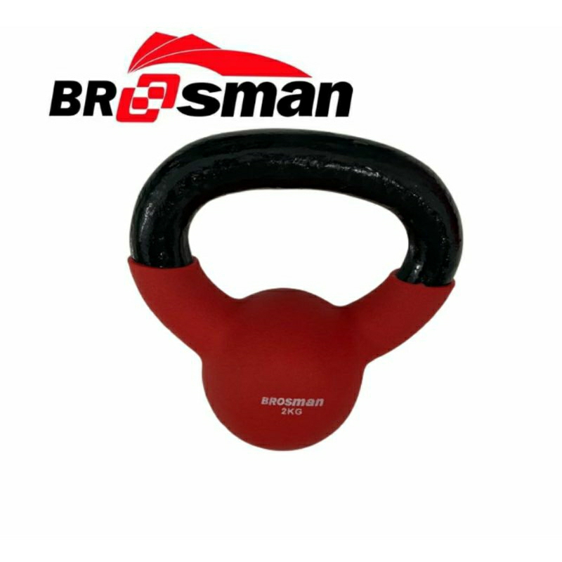 Tạ ấm 2Kg Brosman nhập khẩu chính hãng, Tạ bình vôi , Tạ chuông, Tạ squat bằng sắt đúc nguyên khối bọc cao su cao cấp