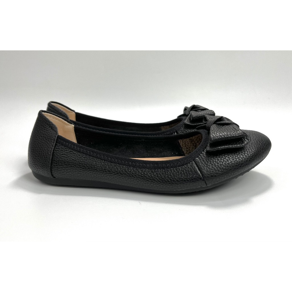 Giày búp bê da thật mũi tròn gắn nơ  DN001- CÓ BẢO HÀNH- SIZE CHUẨN.