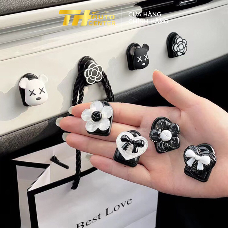Combo 4 móc treo đồ - móc treo đồ trên xe siêu dễ thương nhiều hình độc đáo Phukienxehoith