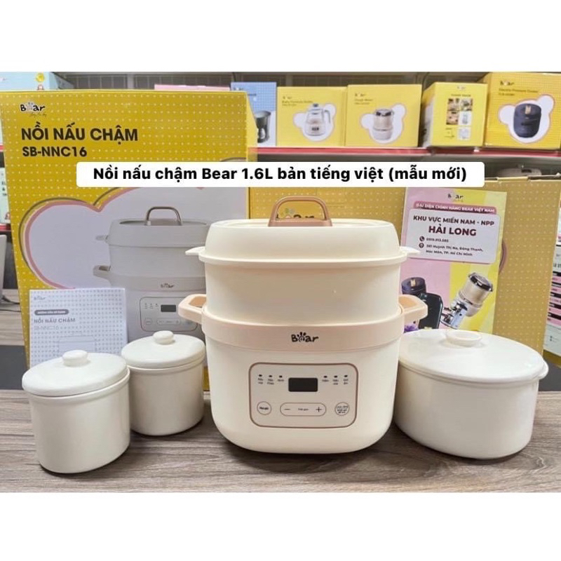 NỒI NẤU CHÁO CHẬM BEAR 1.6L VÀ 0.8L BẢN TIẾNG VIỆT MẪU MỚI
