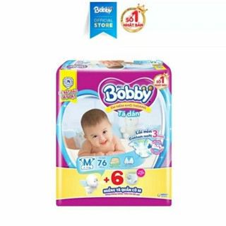 Tã dán Bobby size M 76 miếng, M 46 miếng (6 - 11 kg), L 68 miếng (9-14kg)