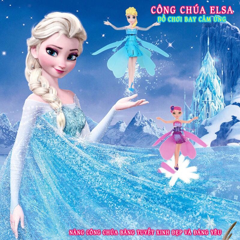 Búp Bê Tiên Nữ Bay Điều Khiển Hồng Ngoại Tự Làm Mới Giáo Dục Cho Bé công chúa Frozen Đèn LED nhiều màu sắc