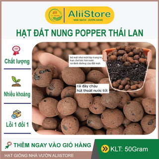 Hạt đất nung popper thái lan 50gram - trang trí rải nền bề mặt đất, cung cấp dinh dưỡng cho sen đá, xương rồng, lan,...